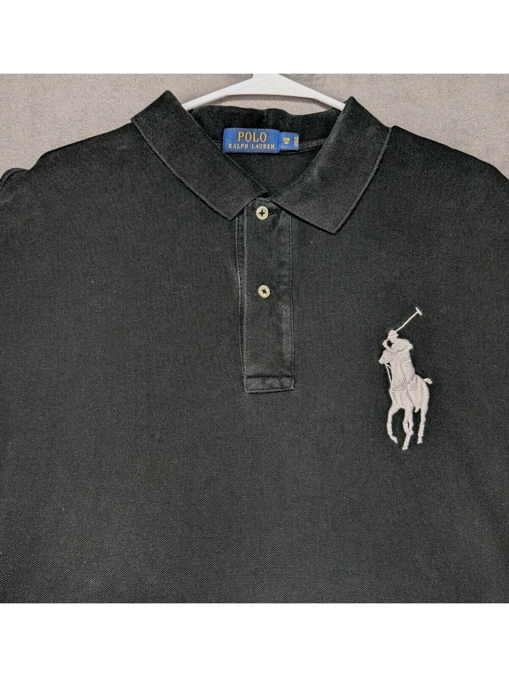Polo Ralph Lauren Mens 3XB Black Big Pony Logo Number 3 Cotton Pique Polo Shirts
